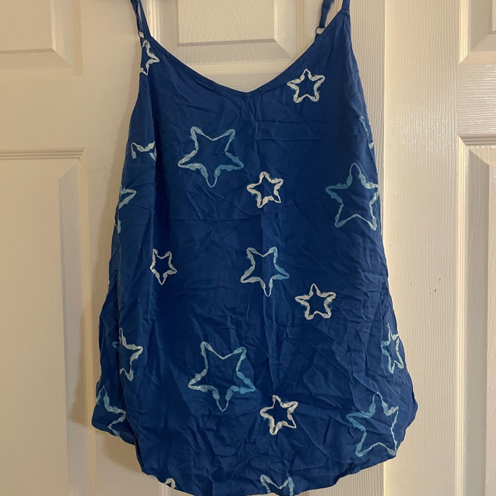 Torrid Blue Star Print sleeveless summer Top 1X